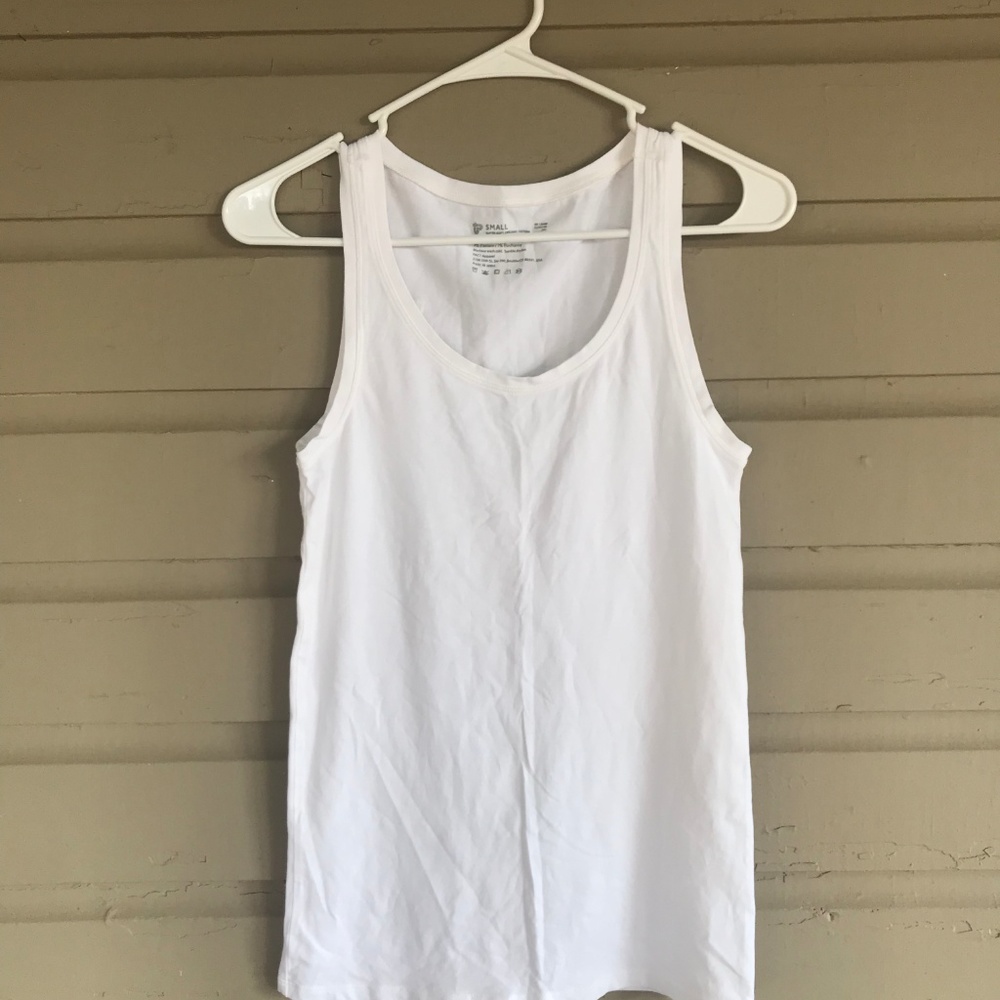 Pact Organic Cotton Tank Small White Stretchy